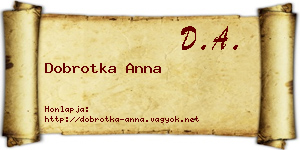 Dobrotka Anna névjegykártya